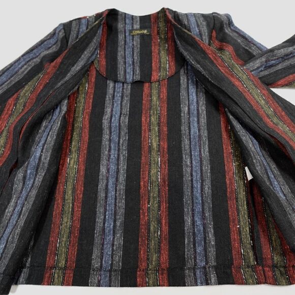 Chibaro Blazer Jacket Womens 7 Blue-Red Striped Double Breasted 80's VTG Retro - Picture 12 of 14